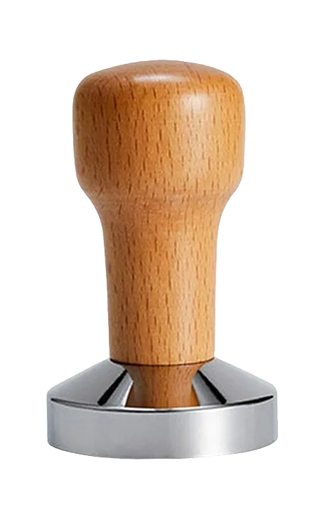 Tamper café aluminio con madera